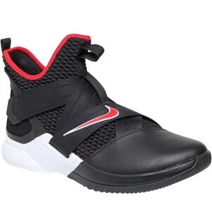 Nike Mens Black LeBron Soldier 12 Bred Sneakers Black/University Red-White US 10
